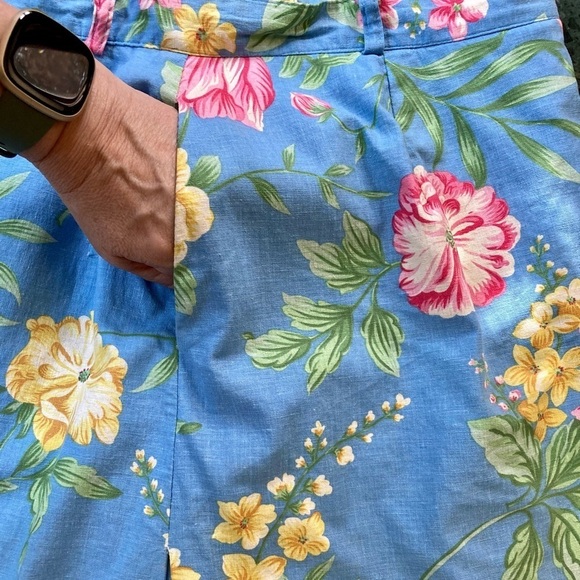 Linen Floral Skort Vintage Tehama Nancy Haley size 8. Very Good Condition. - Picture 5 of 7